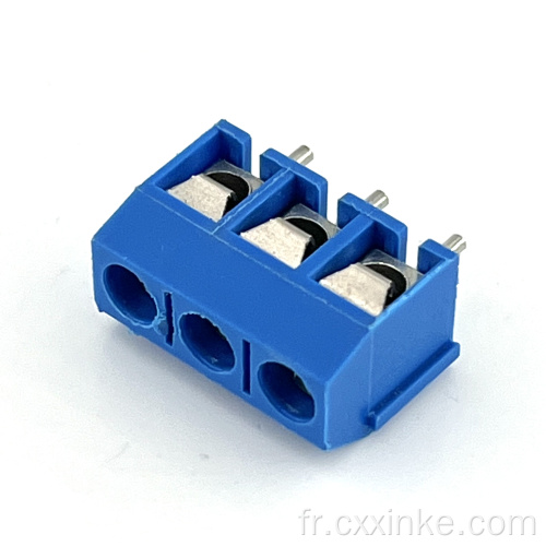 Type de vis de tangage de 5,0 mm PCB Bloc de borne en ligne bleu